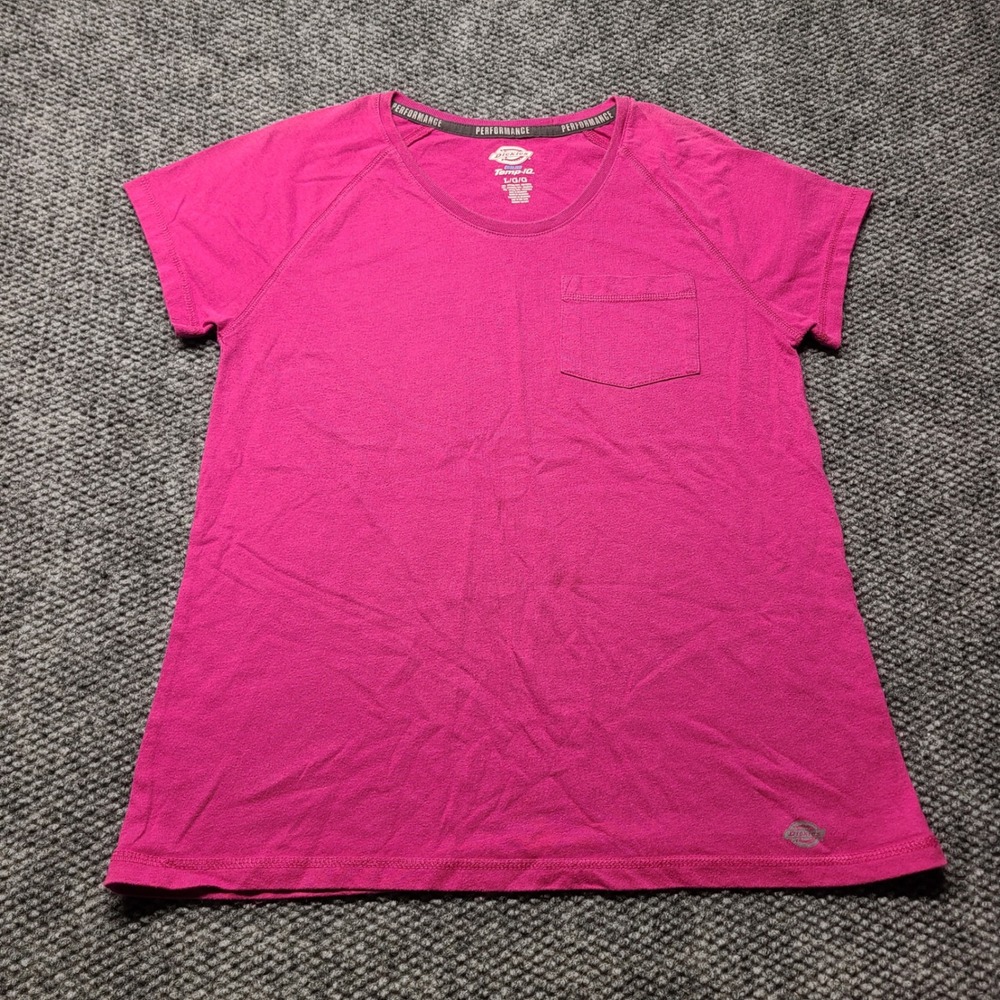 Dickies Womens Cooling Temp-iQ Performance Pocket T-Shirt Pink Large